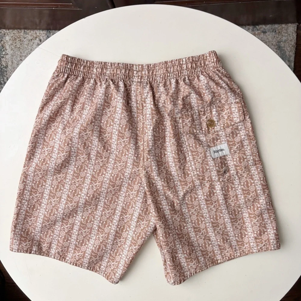 Rhythm Men’s 8” Paisley Swim Trunks Size 33 Unlined